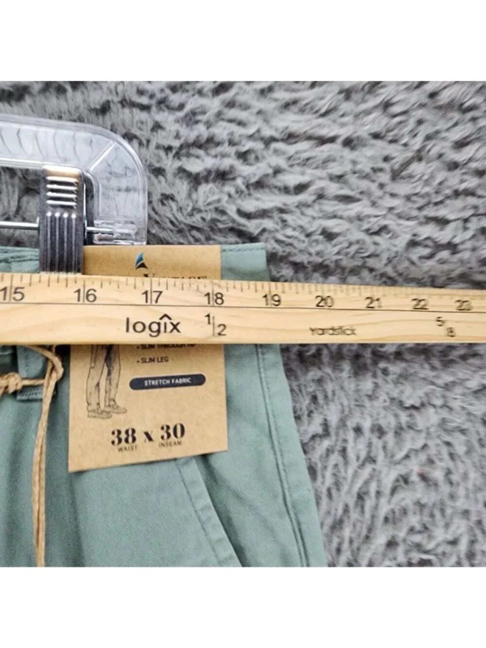 Tailor Vintage Pants Mens 38x30 Green Stretch Mid Rise Slim Fit *NWT*